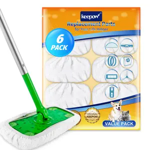 KEEPOW Cotton Soft Reusable Pads for All 10 Inches Flat Mop