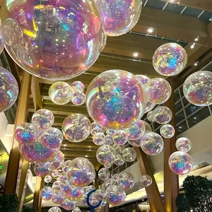 16-Pack Iridescent Aluminum Foil Balloons Set (2 32-Inch, 3 22-Inch, 11 10-Inch), Wedding Decoration, Anniversary Celebration, Foil Balloons, Lightweight Balloons, High-Quality Foil Paper, Round Balloons, Decorative Spheres, Party Organizer, Event Planner