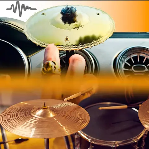 Mini Car Cymbal Car Interior Accessory - Adjustable Arm Locks Vent Sound Clip-On Drum Symbol, Compact Portable Dashboard Decor for Music Lovers, Easy-Install Durable Gift for Driving Commutes