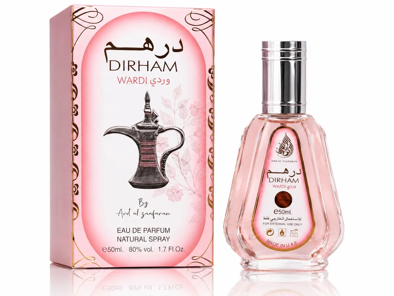 Dirham Wardi Eau De Parfum 50ml - Floral Arabian Fragrance by Ard Al Zaafaran for Women