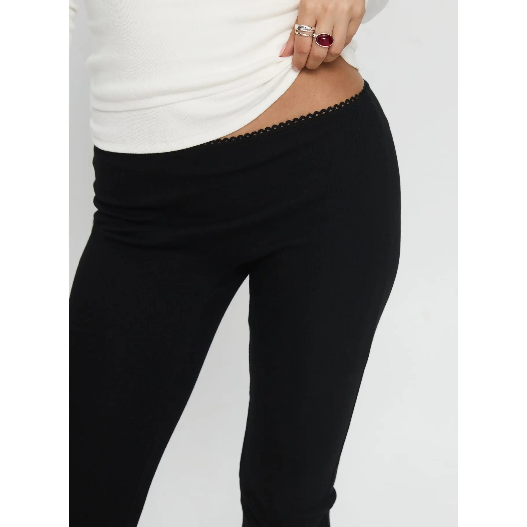 Baseline Rib Capri Pants Black - TikTok Shop