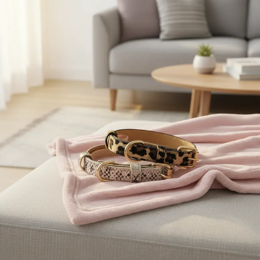 Dog & Cat Printed Pattern Collars - Leopard, Snake Designs, Small/Medium/Large Sizes for Unique Look