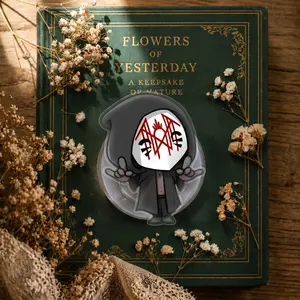 Magnetic Cute Chibi Grim Reaper Phone Grip Tok for MagSafe • Gothic Masked Character Phone Holder Stand • Detachable Acrylic Griptok Gift for Metal Fans