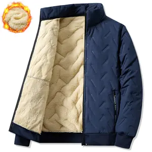 Men's Warm Fleece-Lined Jacket - Trendy Winter Coat withZipper Pockets, Quilted Design, Casual style for ColdWeather, Winter Jacket