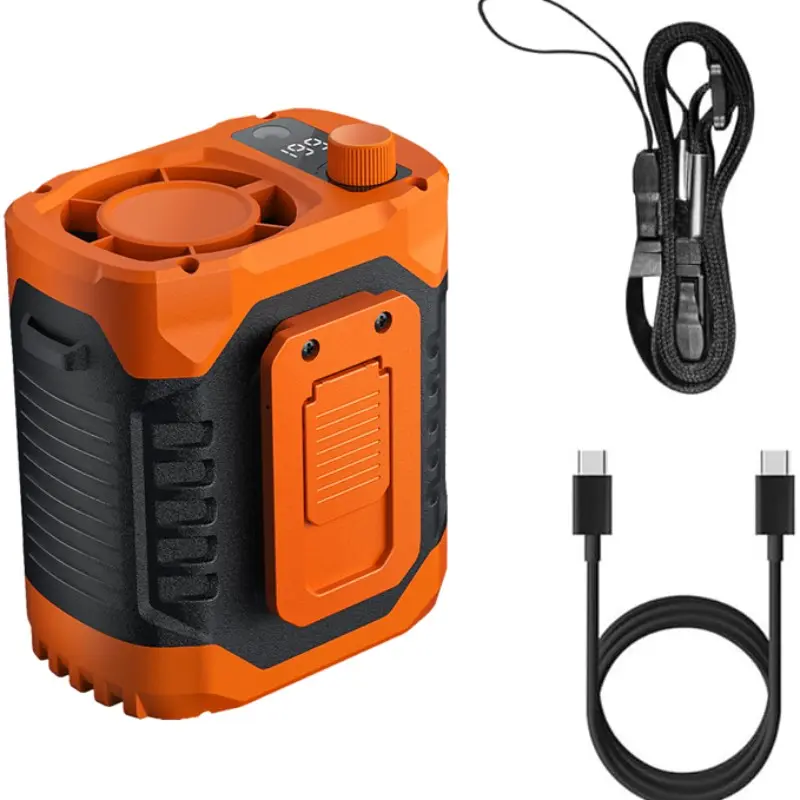 Portable Waist Fan, 199 Speeds 12000RPM Strong Airflow, 6000mAh Battery Powered, with Display, Hands-Free Hanging Neck Fan, Clip on Wearable Belt Personal Fan, for Camping, Outdoor