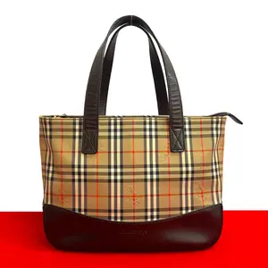 Pre-owned BURBERRY Patent Leather Shoulder Bags Burberrys Leather Canvas Handbag