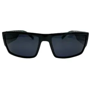 7019 | Black Mens Locs Sunglasses with Weed Leaf Accents