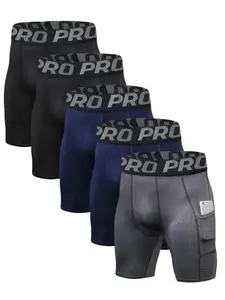 Men's Letter Tape Pocket Shapewear Shorts, Body Shaping Underwear, Waist Control Soft Comfy Breathable Shaper for Daily Wear, Men's Shapewear for All Seasons