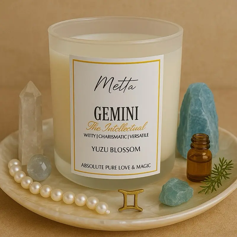 Metta Gemini Zodiac Candle - Yuzu Blossom Scented - The