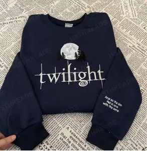 Twilight Embroidered Sweatshirt and Hoodie, Twilight Saga Shirt, Bookish Sweater, Eclipse Breaking Dawn New Moon Shirt