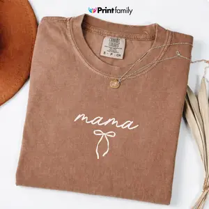 Comfort Colors Coquette Mama Shirt Minimalist Mom Shirt Mothers Day Gift - Printfamily