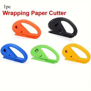 1pc Wrapping Paper Cutter, Christmas And Birthday Gift Wrapping Cutting Tool, Gift Wrap Cutter, Creative Kraft Craft Paper Roll Sliding Line Cut Trimmer For Xmas Gift,  Safer And Easier Cutting, Cutting Supplies