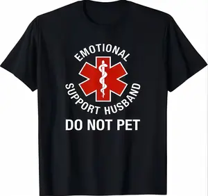 Men's Cotton Short-Sleeve Round Neck Soft Graphic T-Shirt - "Do Not Pet" Emotional Support Husband Design with Guatemalan Pride Teddy Bear, Casual T-Shirts for Casual Outings, Gift for Pet Lovers (Spring Glow Up, Summer Vibes)