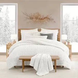 Faux Fur Comforter Set with Shams FULL/QUEEN 3-PIECE SET blanket thick blanket