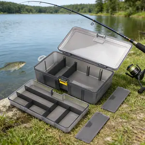 Double-Layer Separated Storage Box, Multi-Functional Large Capacity Organizer, Ideal for Fishing Hooks, Lures, Small Accessories