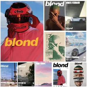 A-Frank_Ocean Poster Self-Adhesive Waterproof Art Sticker, Aesthetic Minimalist Wall Poster for Coffee Shop, Bar & Home Room Decor