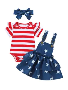 Baby Clothes Baby Girls Romper and Strap Skirt and Headband Clothing Babygirl Clothes Products #   springtok