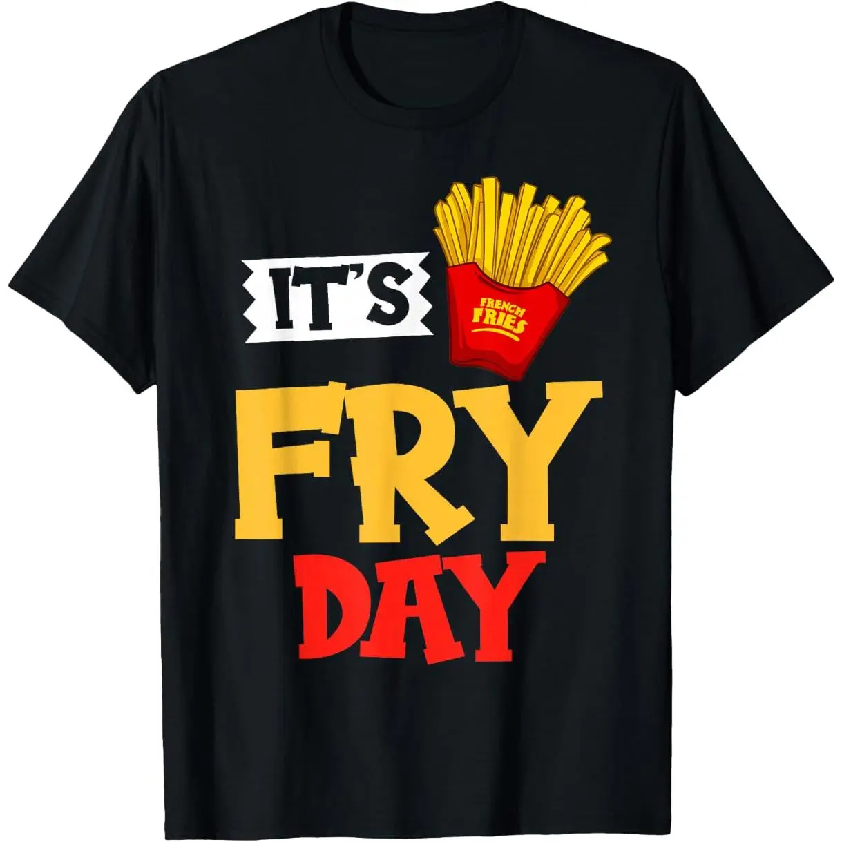 Unisex Stretchy Short-Sleeve Tops, French Fries Fryer Cutter Recipe Oven Graphic T-Shirt for Small Size Day Wear, Shortsleeve, Menswear