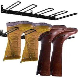 Wader Hangers 4-Pair Boot Rack Wall Mount - Space Saving Boot Racks Organizer Tall Boots Storage for Cowboy Shoes - Sturdy Metal Boot Holder Hangers for Closet Garage Entryway Outdoor Drying