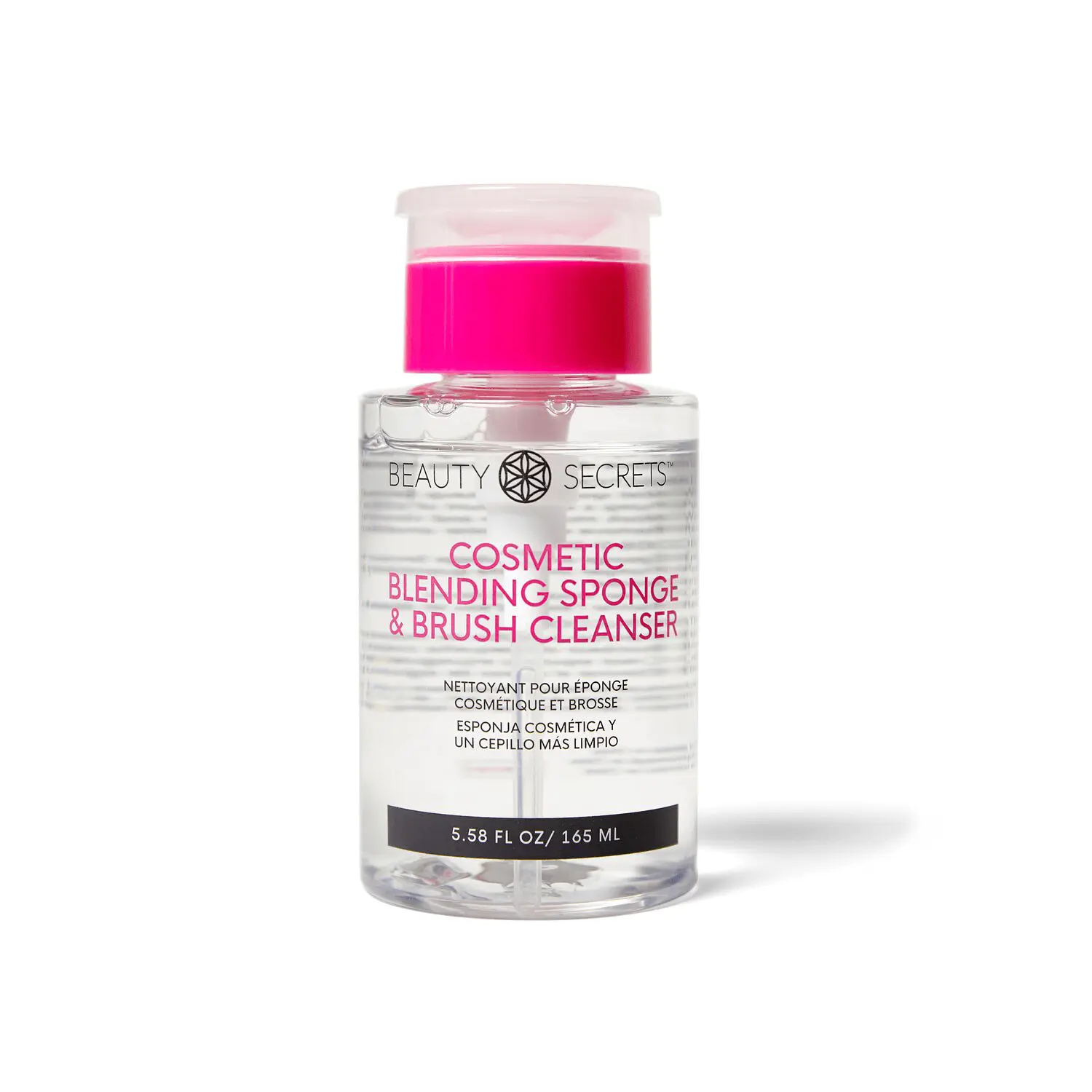 Beauty Secrets Cosmetic Blending Sponge and Brush Cleanser, Fragrance & Dye Free, Removes Dirt and Excess Residue, 5.58 Fl Oz, Makeup Brush Cleaners