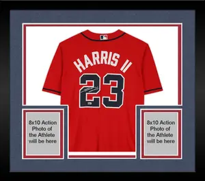 Framed Michael Harris II Atlanta Braves Autographed Red Nike Replica Jersey - Fanatics Authentic Certified
