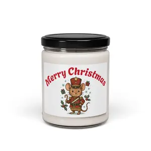 Nutcracker Mouse Merry Christmas Candle | 9oz Soy Jar