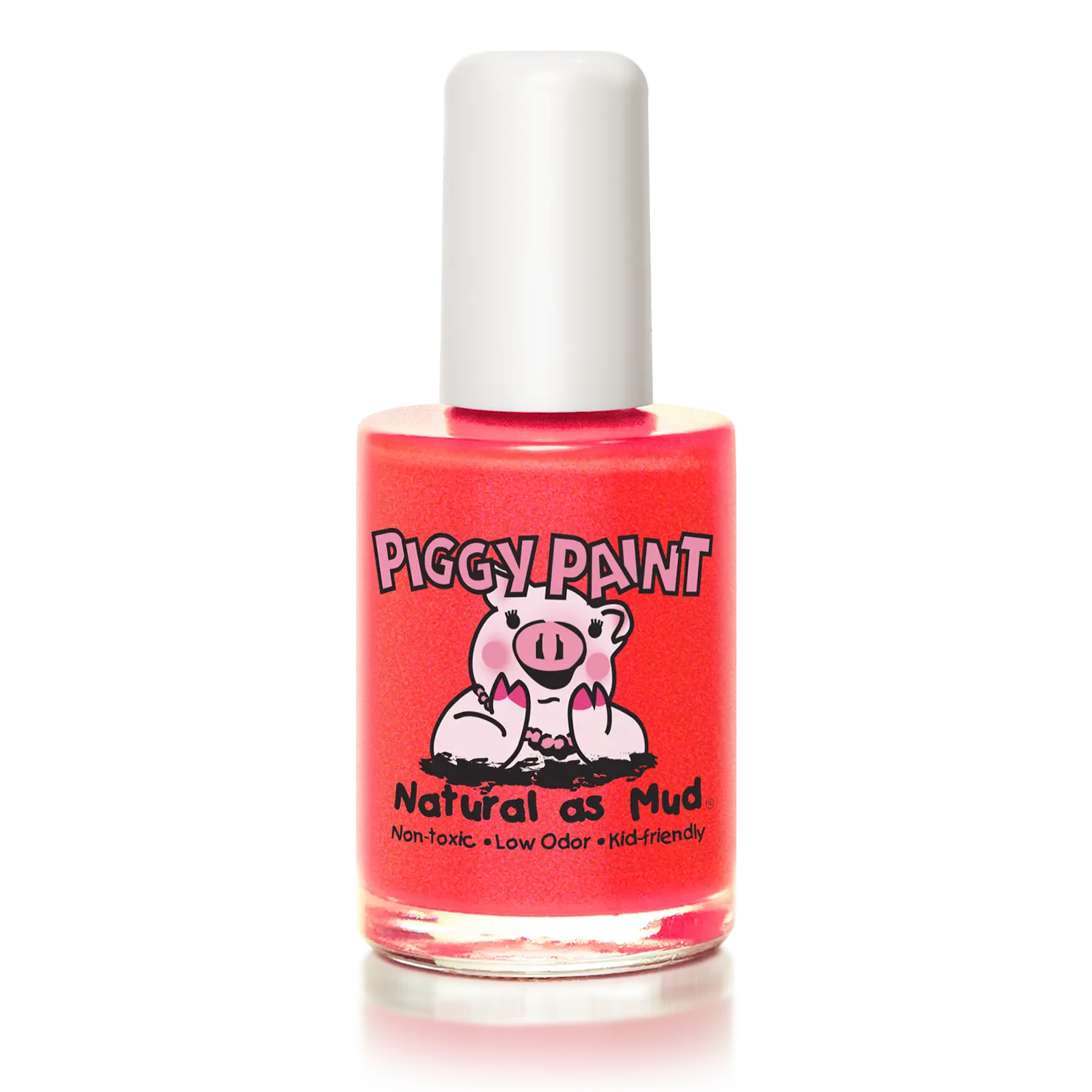 Piggy Paint Drama Nail Art Nail Polish - Shimmer Neon Red Orange, 0.5oz, Non-toxic, Odorless, Water-based Formula, Cruelty-free, Vegan, Kid-friendly
