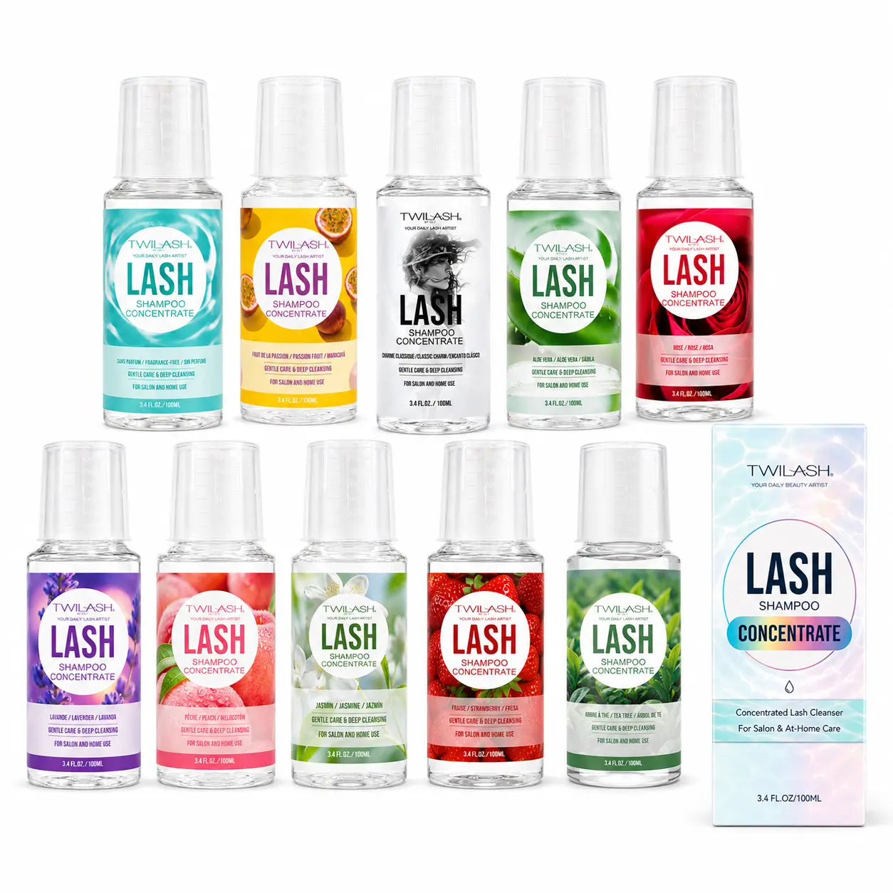 TWILASH Lash Shampoo Concentrate 100ml, Gentle Lash Cleanser for Eyelash Extensions, Concentrated Lash Wash for Daily Lash Care, Salon & At-Home Use