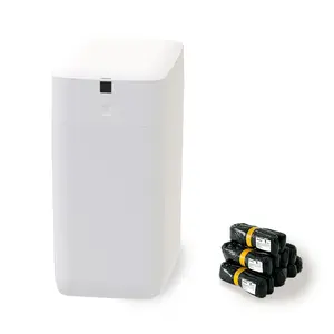 Automatic Trash Can, 3 Gallon Self Sealing and Self-Changing  Trash Can, Motion Sensor, Touchless Garbage can with lid for Kitchen Bathroom Bedroom Office, 6 Refill Rings(C3, White)