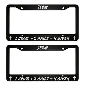 oFloral Jesus  Given Special Algorithm Aluminum Alloy License Plate Frame Applicable to US Standard Car Tag Frame Front License Plate Holder for Women Men(1 Pack)