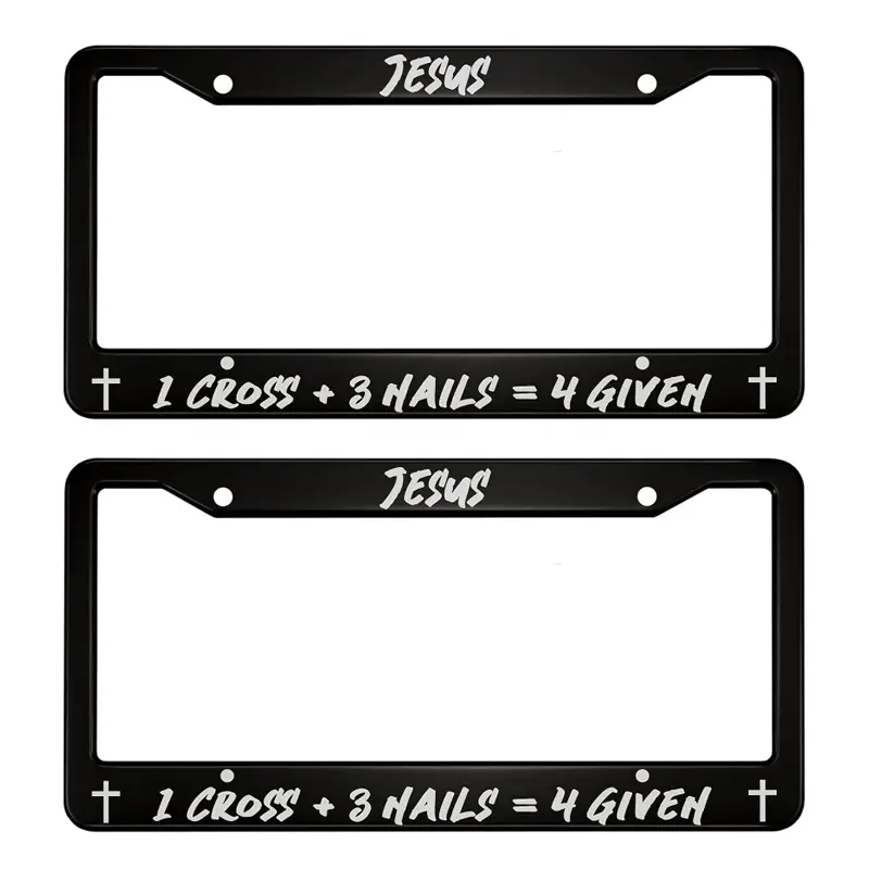 oFloral Jesus  Given Special Algorithm Aluminum Alloy License Plate Frame Applicable to US Standard Car Tag Frame Front License Plate Holder for Women Men(1 Pack) summerwins