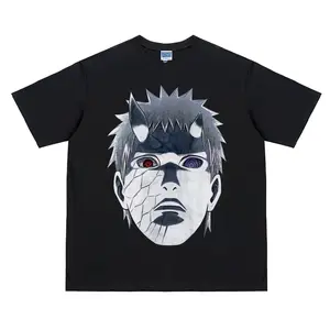 Naruto "Obito Uchiha" Vintage Oversized Tee Anime T-shirt 100% Cotton Original Design Men's Top for Fans Menswear Tshirt