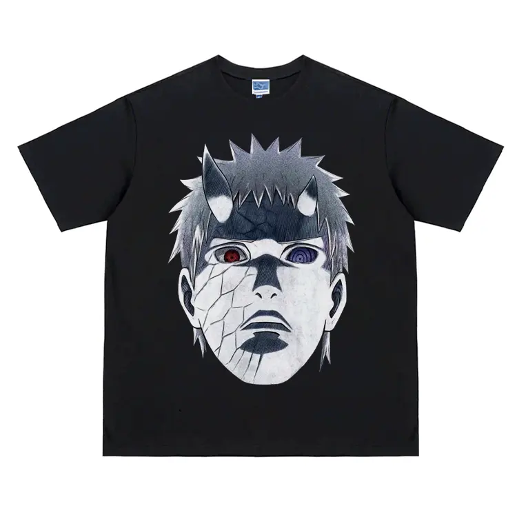Naruto "Obito Uchiha" Vintage Oversized Tee Anime T-shirt 100% Cotton Original Design Men's Top for Fans Menswear Tshirt