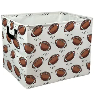 American Football Pattern Storage Baskets Storage Boxes Home Decor Storage Clothes Organization And Storage Home Decor Storage Holiday Gifts，Organizer For Toys， Books， Laundry Baskets
