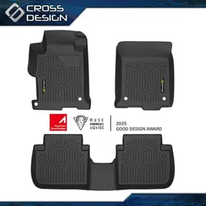 CROSSDESIGN TPE All Weather Floor Mat Set Liners Fit For 2013-2017 Honda Accord Sedans Black  Upgraded Version