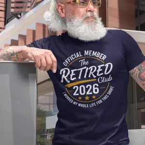 Funny Retirement 2026 Shirt, Official Member Retired Club Tee, Retirement Gift for Dad or Grandpa, Fathers Day Party T Shirt