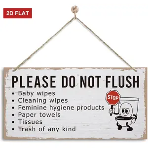 Please Do Not Flush Toilet Sign Decor, Funny Bathroom Decoration, Rustic Farmhouse Toilet Wall Hanging Plaque, Bathroom Decoration with  3.93x7.87 inch  ﻿