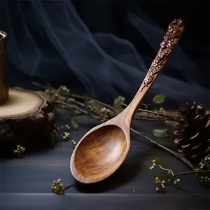 Personalized Wooden Family Spoon - Custom Engraved Kitchen Utensil