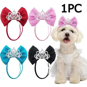 1pc Crown Cute Dog Adjustable Pet Headband, Suitable for Small Medium Pets, Perfect for Photography Daily Beauty, Adorable Design