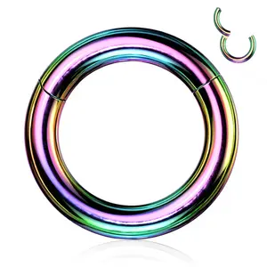Rainbow Finish 2 Gauge Septum Ring - 10163