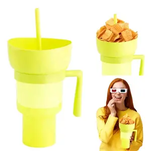New 2 In 1 Snack Bowl Drink Cup
