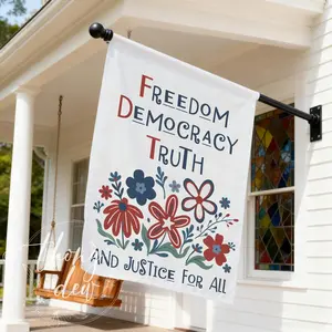 Anti Trump Garden Flag,liberal Yard Sign,progressive Activist Porch Decor,floral FDT Banner,resist MAGA Outdoor Art,home Decor for Activists