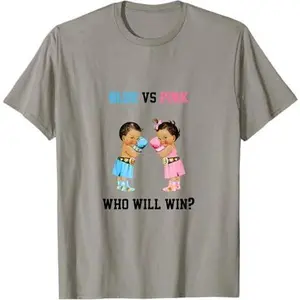 Blue Vs Pink Who Will Win? Boxing Theme Gender Reveal T-Shirt