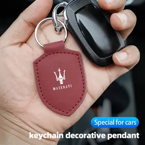 Leather Keychain Car Keychain Horseshoe Buckle Jewelry For Maserati Levante Ghibli MC20 Grecale Quattroporte GranTurismo President GranCabrio Coupe Spyder