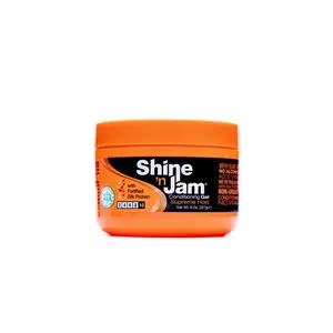 Shine 'n Jam Supreme Hold 8 oz Conditioning Gel with Silk Protein & Olive Oil for Extreme Hold Non-Greasy Shine