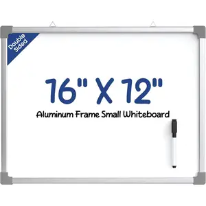 Dry Erase Board for Wall,  Frame 16" x 12", Double-Sided  White Board Dry Erase, Small Hanging Whiteboard, Portable for Planning Drawing Memo  School  Office