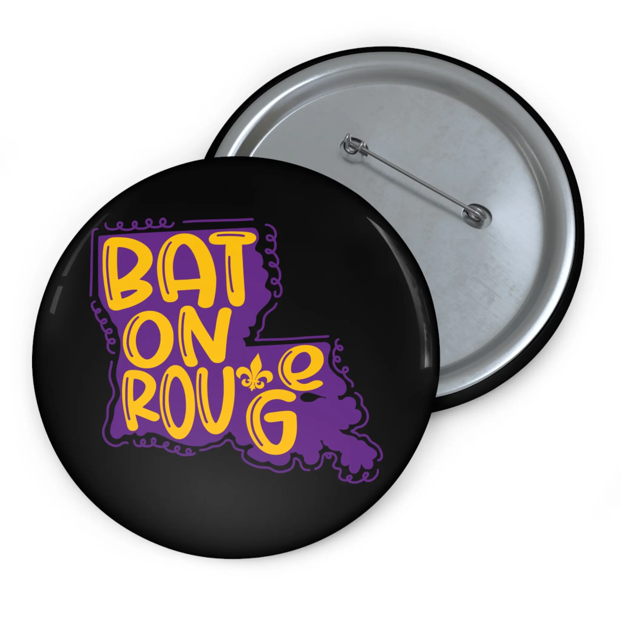 Custom Baton Rouge Pin Buttons | Local Pride, Souvenir Accessories, Fun Gifts, Louisiana Flair, Button Badges