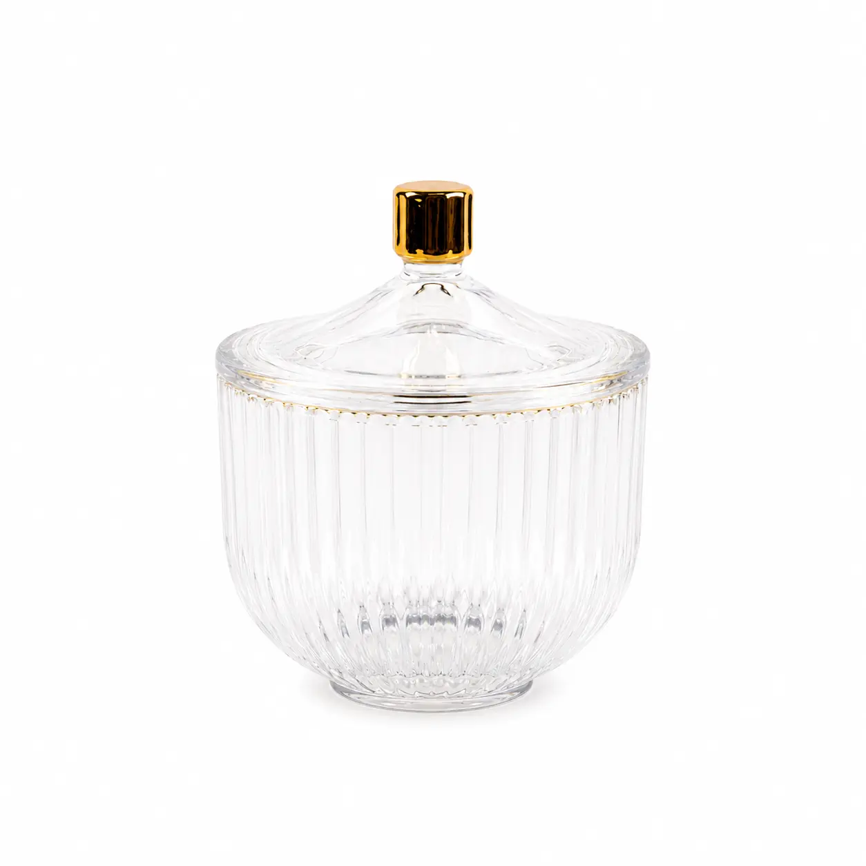 AURA Iridescent Luxury Candle Jar with Lid | Ribbed Glass Candle Vessel