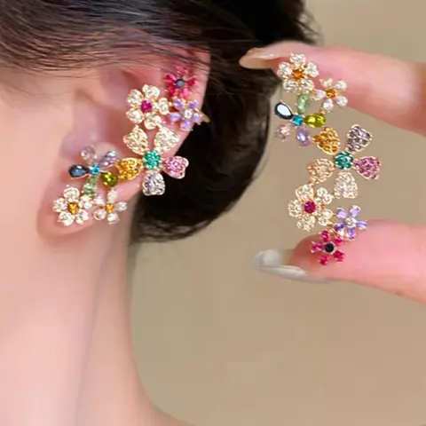 Flower Design High Quality Earrings, Fashionable for Women, Daily Clothing Decor, Trendy All-match & Exquisite Jewelry for Birthday Gift, Fashion Chic Accessories