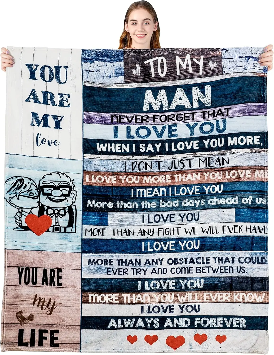 Anniversary Father's Day Birthday Gifts for Husband Boyfriend Dad, You are My Life Wedding Christmas Blankets Gifts to My Man, Fleece Blankets Soft Bedding Sofa